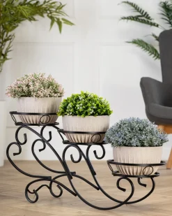 Kwietnik na trzy donice 51 cm czarny * Dąstal Outlet