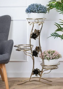 Kwietnik na trzy donice metalowy Fala 100 cm * Dąstal Online