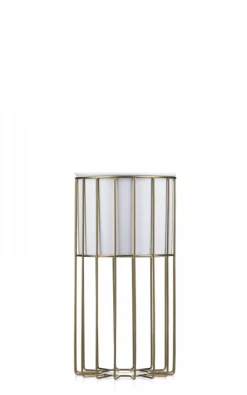 Kwietnik nowoczesny 42 cm złoto biały LOFT metal * HowHomely