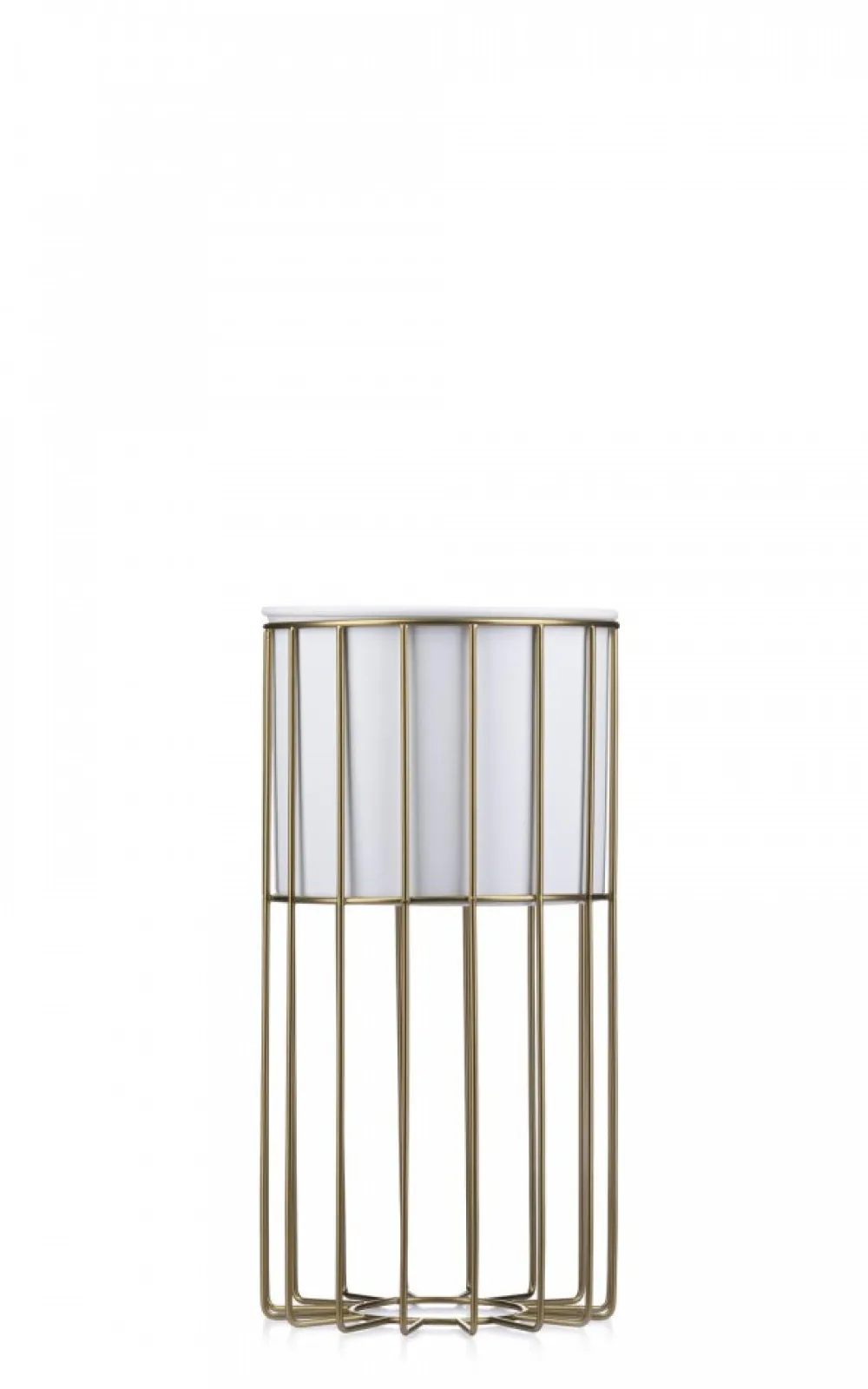 Kwietnik nowoczesny 42 cm złoto biały LOFT metal * HowHomely