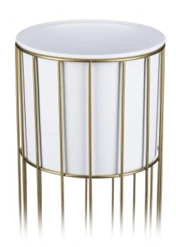 Kwietnik nowoczesny 42 cm złoto biały LOFT metal * HowHomely