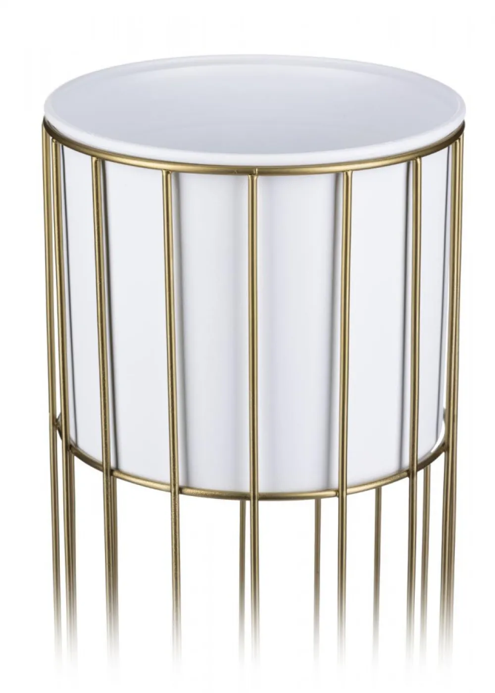 Kwietnik nowoczesny 42 cm złoto biały LOFT metal * HowHomely