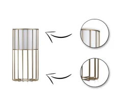 Kwietnik nowoczesny 42 cm złoto biały LOFT metal * HowHomely
