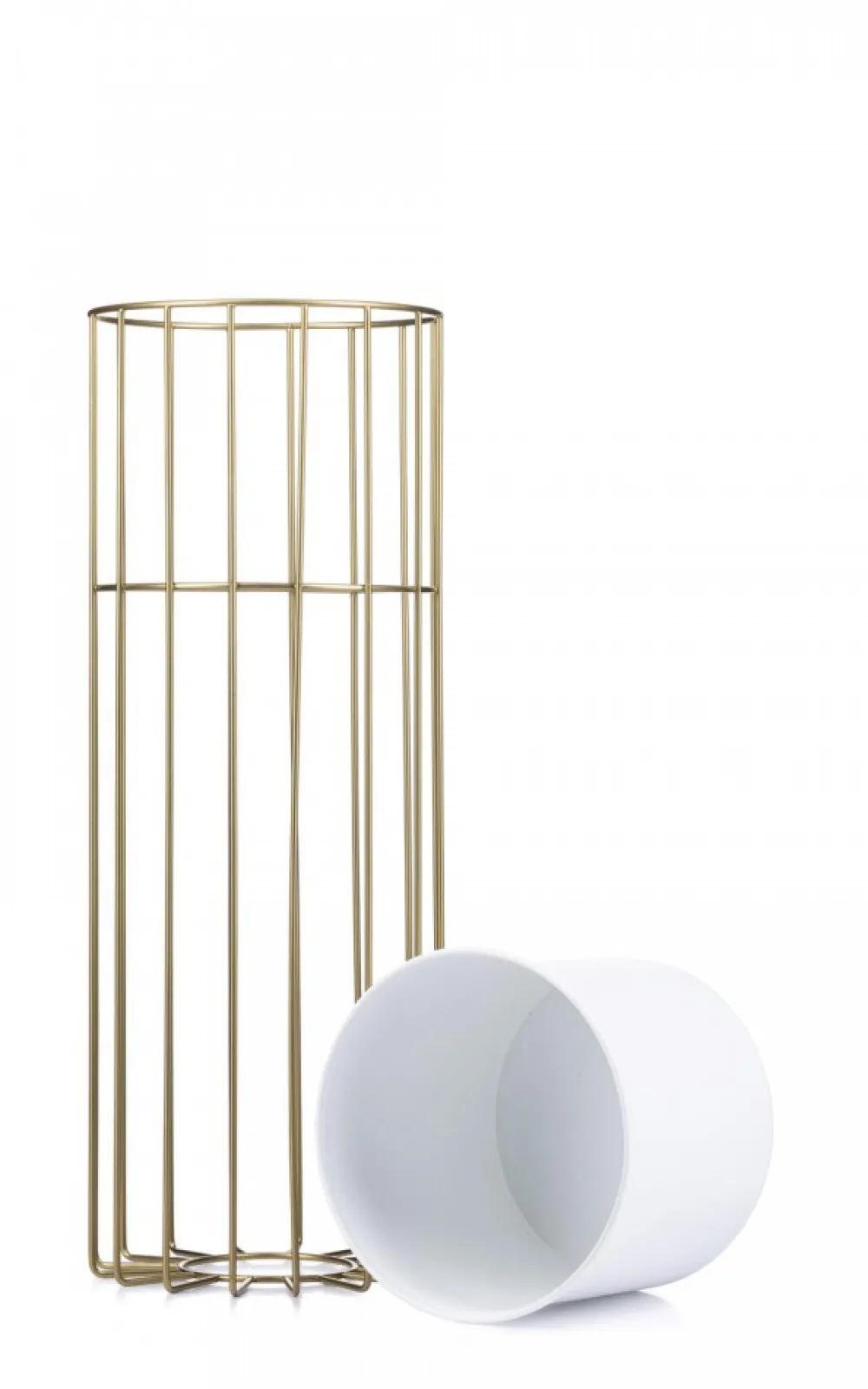 Kwietnik nowoczesny 55 cm złoto biały GLAM * HowHomely Clearance