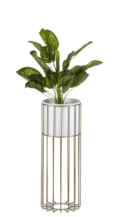 Kwietnik nowoczesny 55 cm złoto biały GLAM * HowHomely Clearance