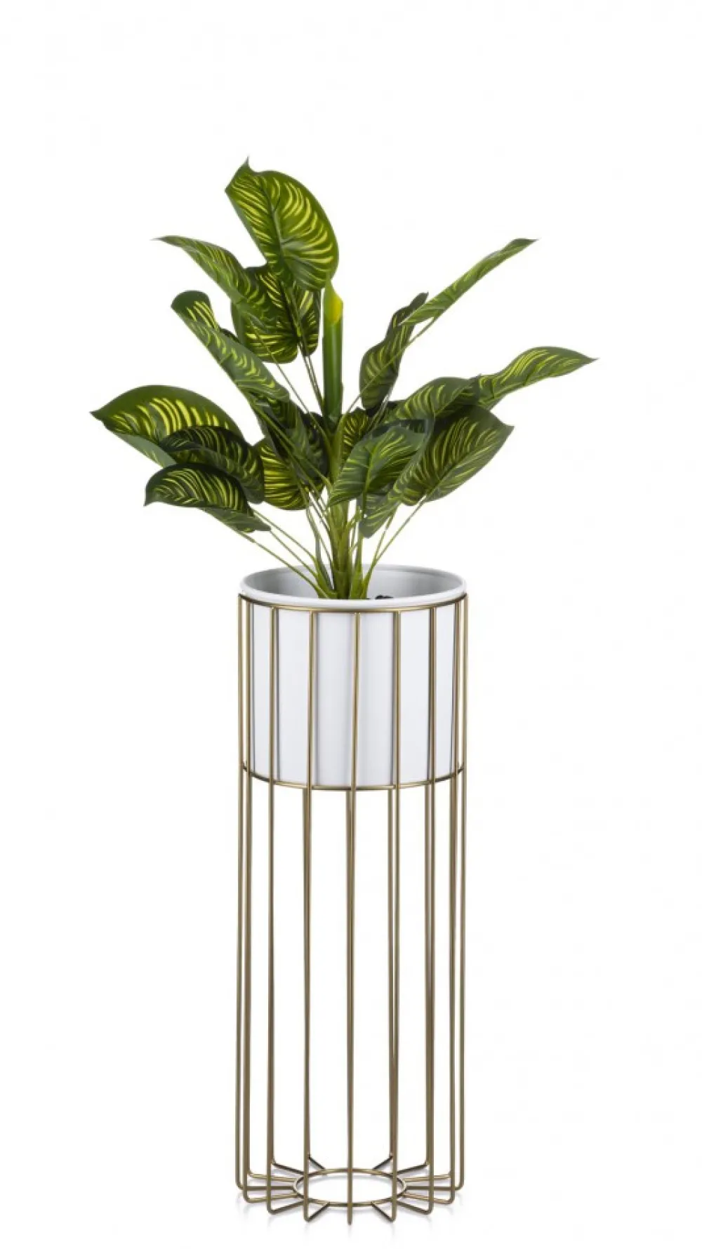 Kwietnik nowoczesny 55 cm złoto biały GLAM * HowHomely Clearance