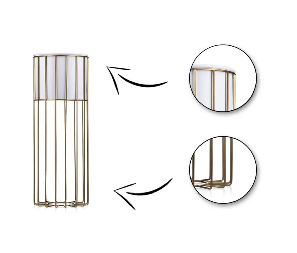 Kwietnik nowoczesny 55 cm złoto biały GLAM * HowHomely Clearance