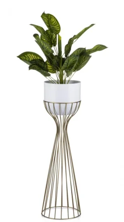 Kwietnik nowoczesny 68 cm złoto biały GLAM * HowHomely Online