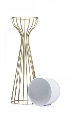 Kwietnik nowoczesny 68 cm złoto biały GLAM * HowHomely Online