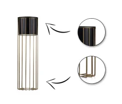 Kwietnik nowoczesny 70 cm złoto czarnym GLAM * HowHomely