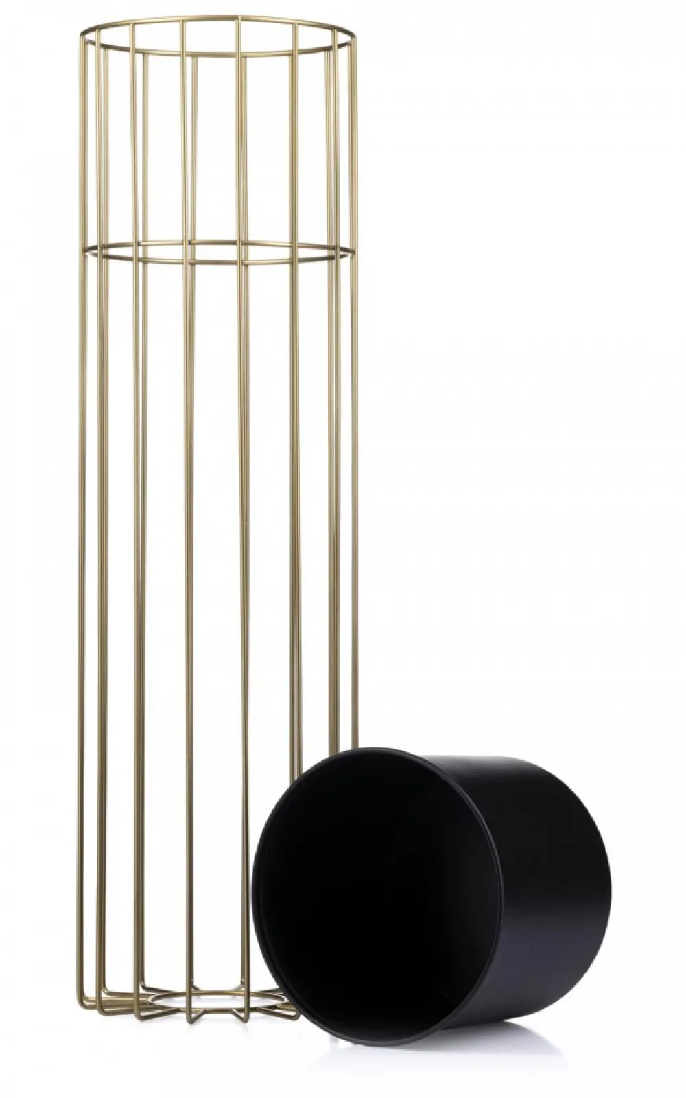 Kwietnik nowoczesny 70 cm złoto czarnym GLAM * HowHomely