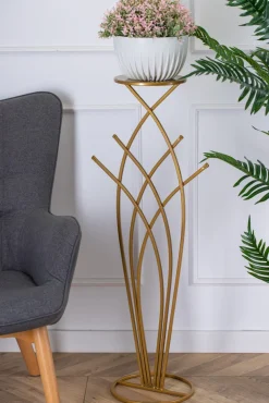 Kwietnik nowoczesny stojak złoty 100 cm GLAM * HowHomely Online