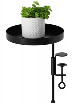 Kwietnik parapetowy z zaciskiem czarny M * Esschert Design