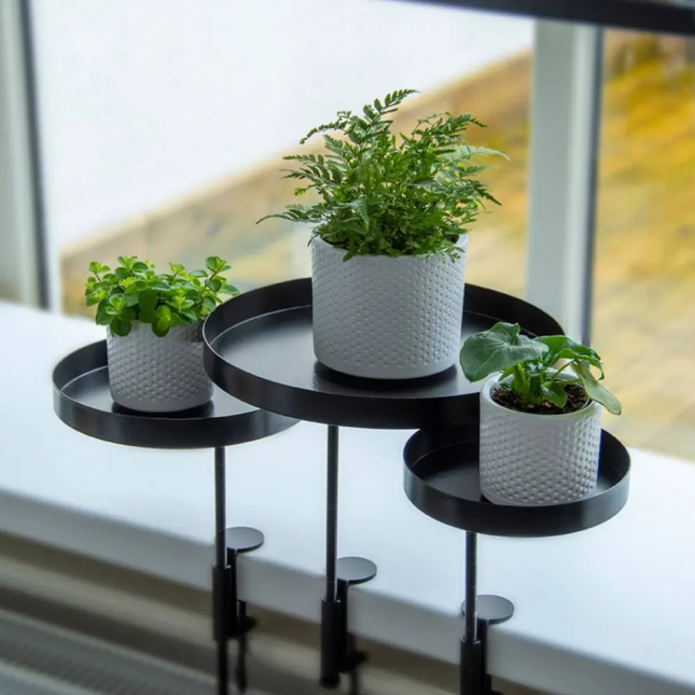 Kwietnik parapetowy z zaciskiem czarny S * Esschert Design Outlet