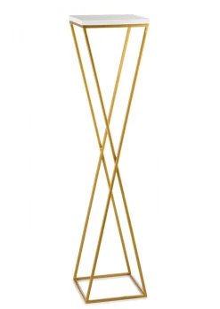 Kwietnik stojak 100 cm blat biały LOFT metalowy * HowHomely Best