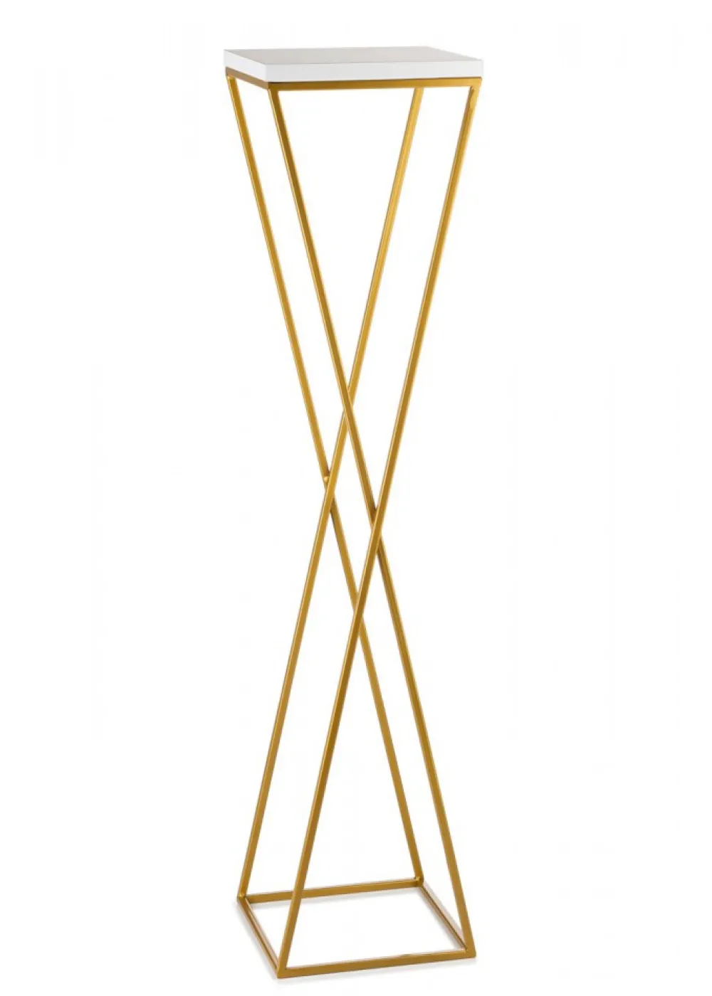 Kwietnik stojak 100 cm blat biały LOFT metalowy * HowHomely Best