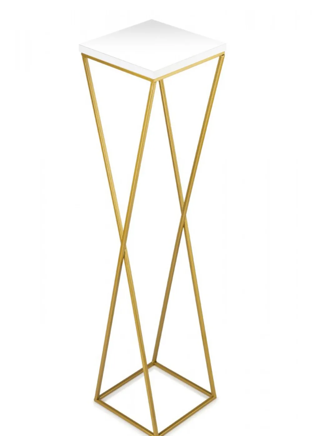 Kwietnik stojak 100 cm blat biały LOFT metalowy * HowHomely Best