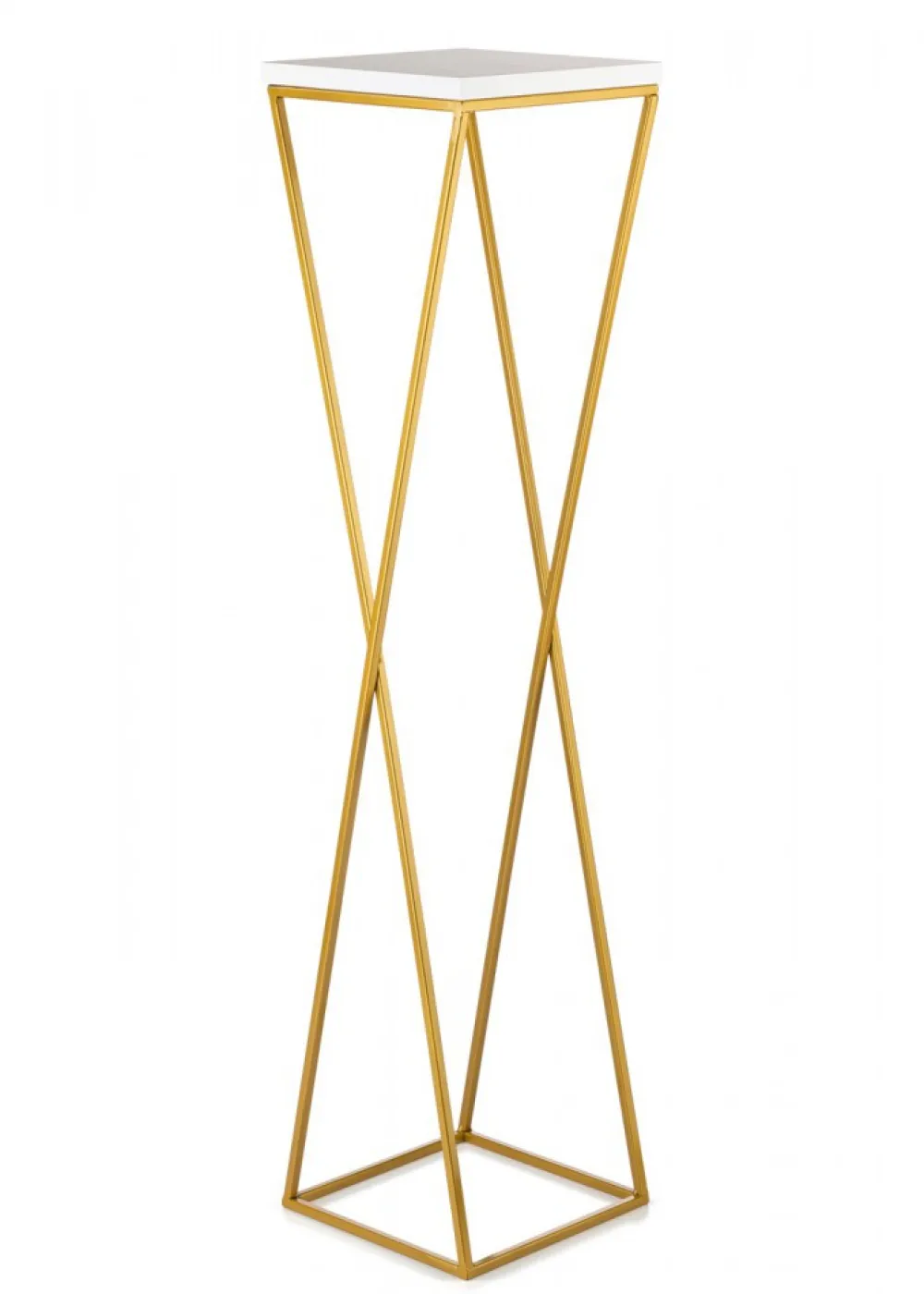 Kwietnik stojak 100 cm blat biały LOFT metalowy * HowHomely Best