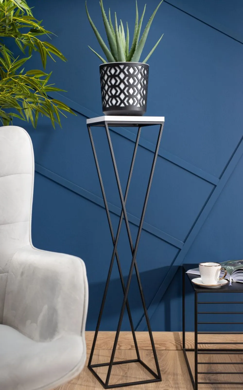 Kwietnik stojak LOFT 100 cm z blatem MDF * HowHomely Sale