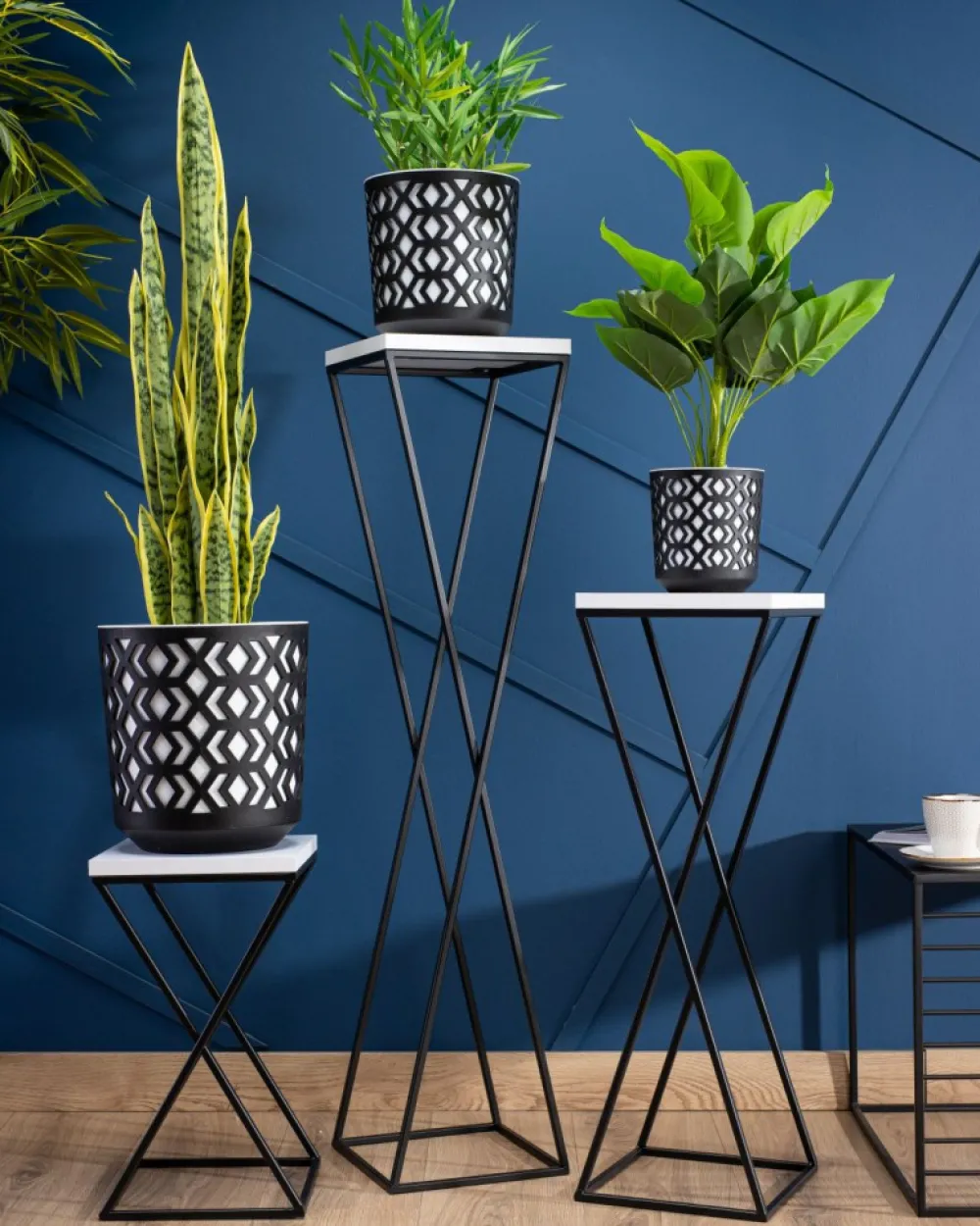Kwietnik stojak LOFT 100 cm z blatem MDF * HowHomely Sale