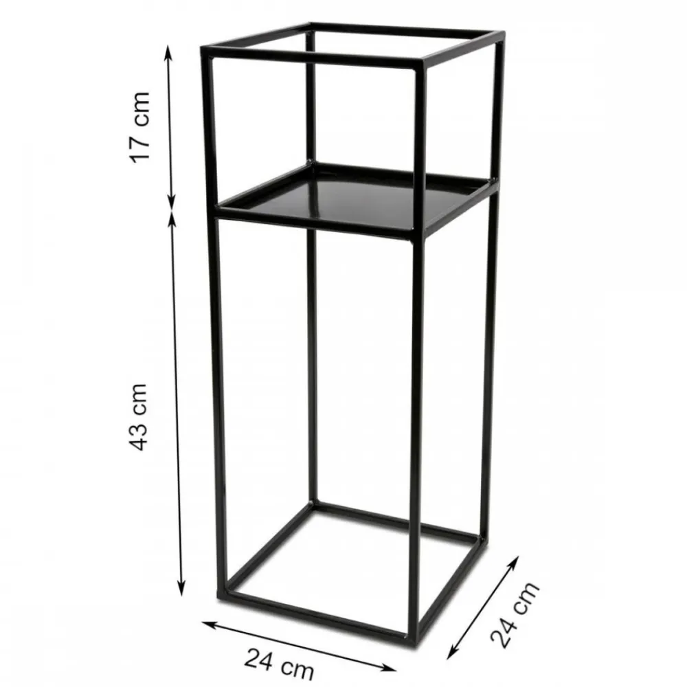 Kwietnik stojak na kwiaty z półką 60 cm LOFT * HowHomely
