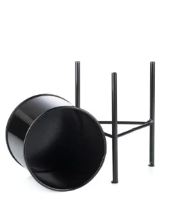 Kwietnik stojak z wkładem 19 cm czarny LOFT * HowHomely Sale