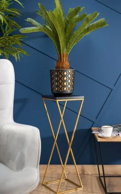 Kwietnik stojący 70 cm blat czarny LOFT metalowy * HowHomely Discount