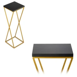 Kwietnik stojący 70 cm blat czarny LOFT metalowy * HowHomely Discount