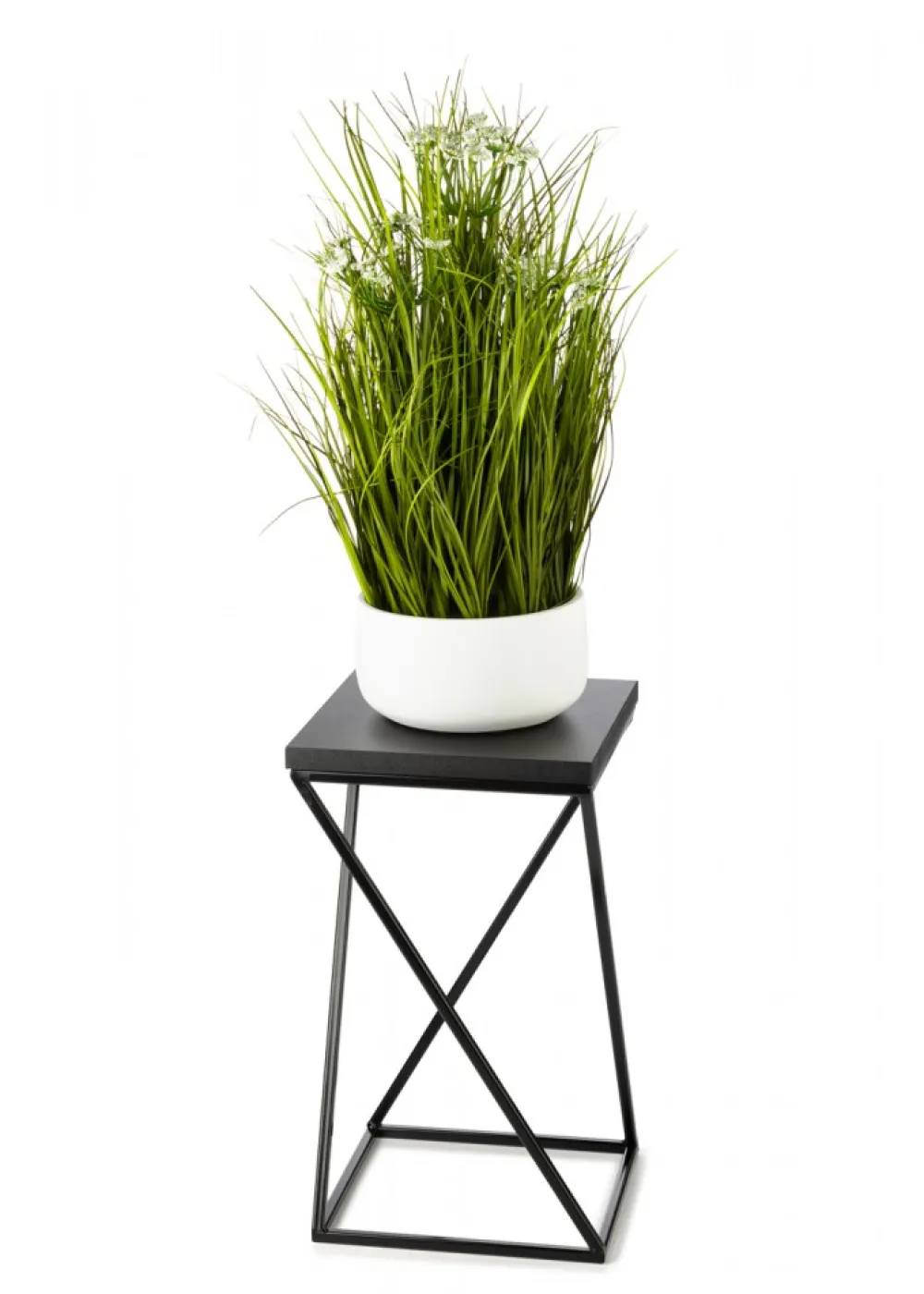 Kwietnik stojący 40 cm blat MDF czarny LOFT * HowHomely New