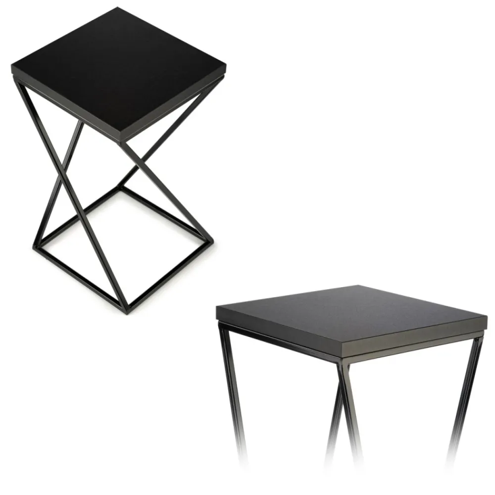 Kwietnik stojący 40 cm blat MDF czarny LOFT * HowHomely New