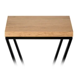Kwietnik stojący 70 cm czarny z blatem dąb lancelot * HowHomely Discount