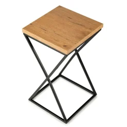 Kwietnik stojący 40 cm czarny z blatem dąb lancelot * HowHomely Online