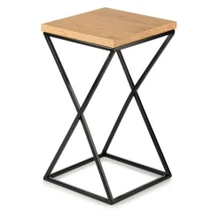 Kwietnik stojący 40 cm czarny z blatem dąb lancelot * HowHomely Online