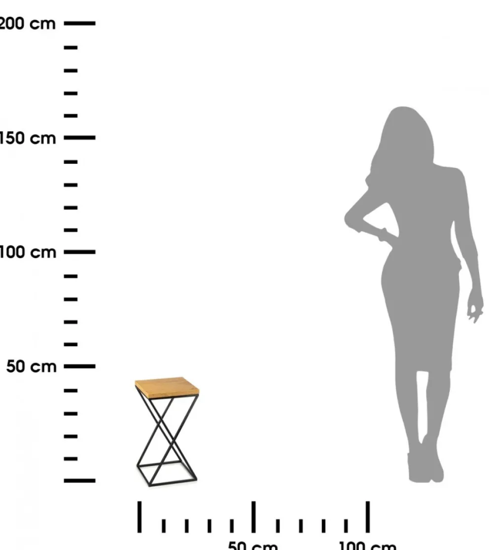Kwietnik stojący 40 cm czarny z blatem dąb lancelot * HowHomely Online