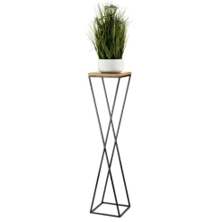 Kwietnik stojący 100 cm czarny z blatem * HowHomely New