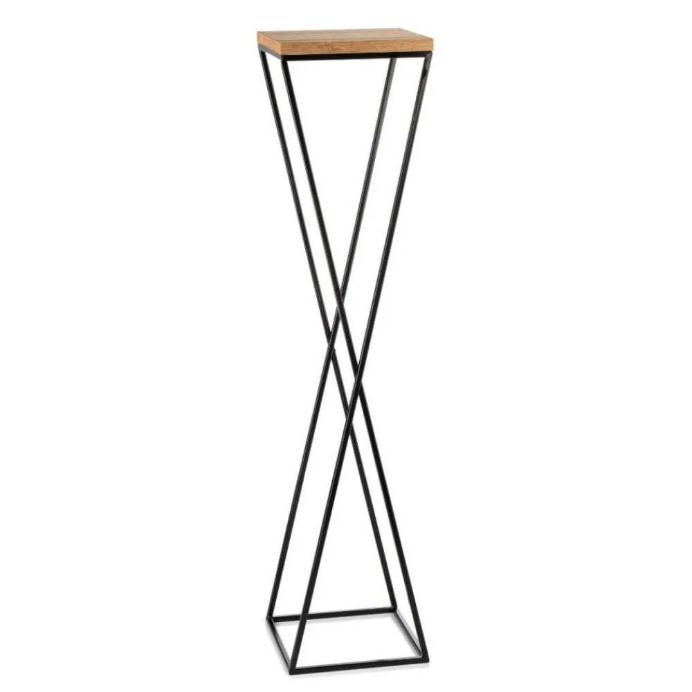Kwietnik stojący 100 cm czarny z blatem * HowHomely New