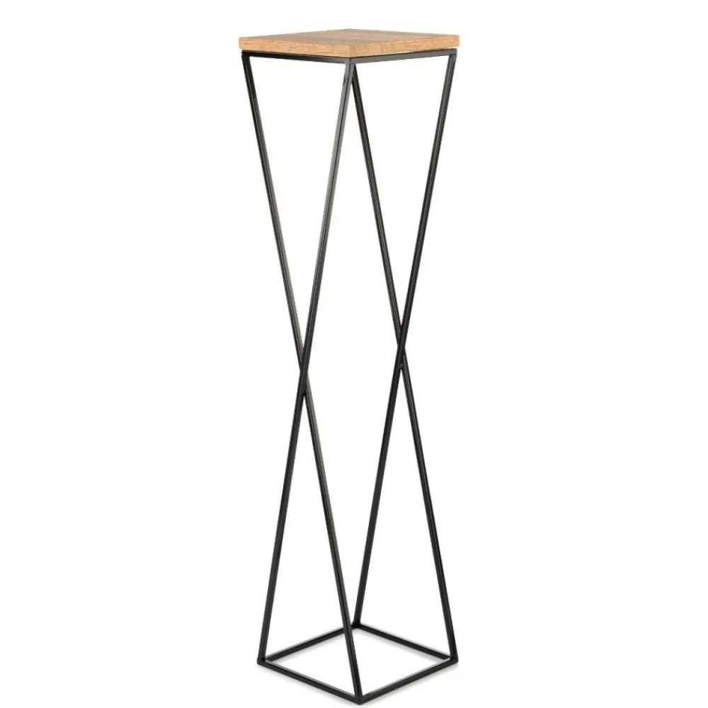 Kwietnik stojący 100 cm czarny z blatem * HowHomely New