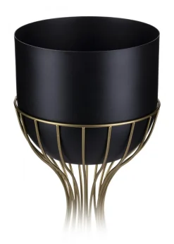 Kwietnik stojący 46 cm złoto czarny metal LOFT * HowHomely