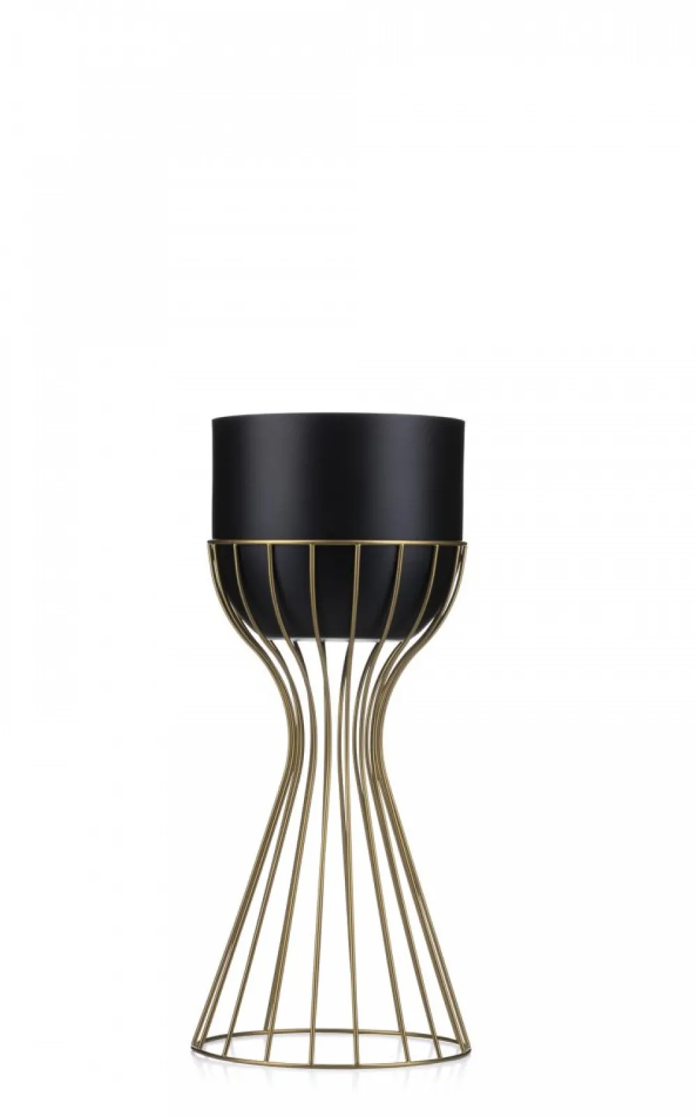 Kwietnik stojący 46 cm złoto czarny metal LOFT * HowHomely