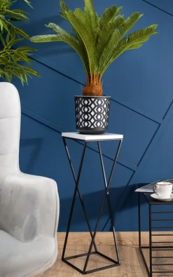 Kwietnik stojący na kwiaty LOFT 70 cm z blat biały * HowHomely Hot