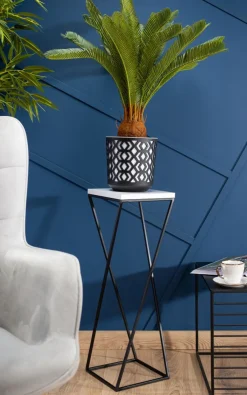 Kwietnik stojący na kwiaty LOFT 70 cm z blat biały * HowHomely Hot