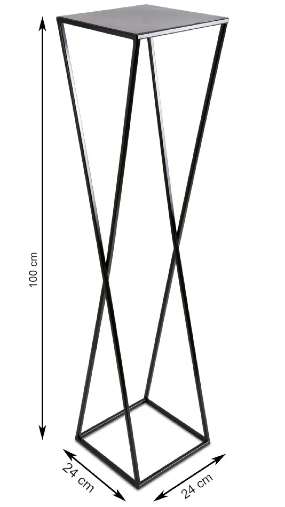 Kwietnik stojący nowoczesny czarny 100 cm LOFT * HowHomely Best