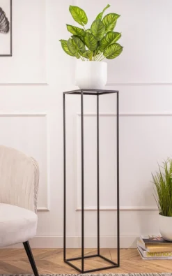 Kwietnik stojący nowoczesny 100 cm czarny LOFT * HowHomely Sale