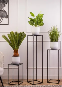 Kwietnik stojący nowoczesny 100 cm czarny LOFT * HowHomely Sale