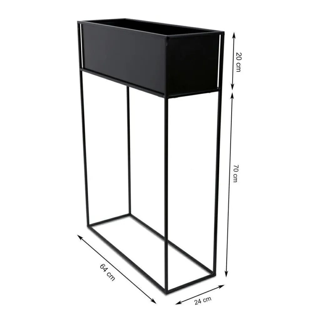 Kwietnik stojący skrzynia czarna 90 cm LOFT * HowHomely
