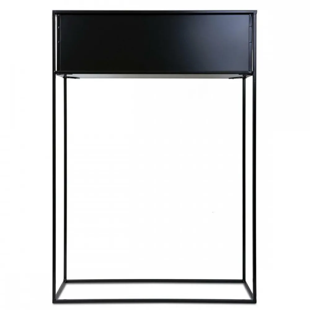 Kwietnik stojący skrzynia czarna 90 cm LOFT * HowHomely