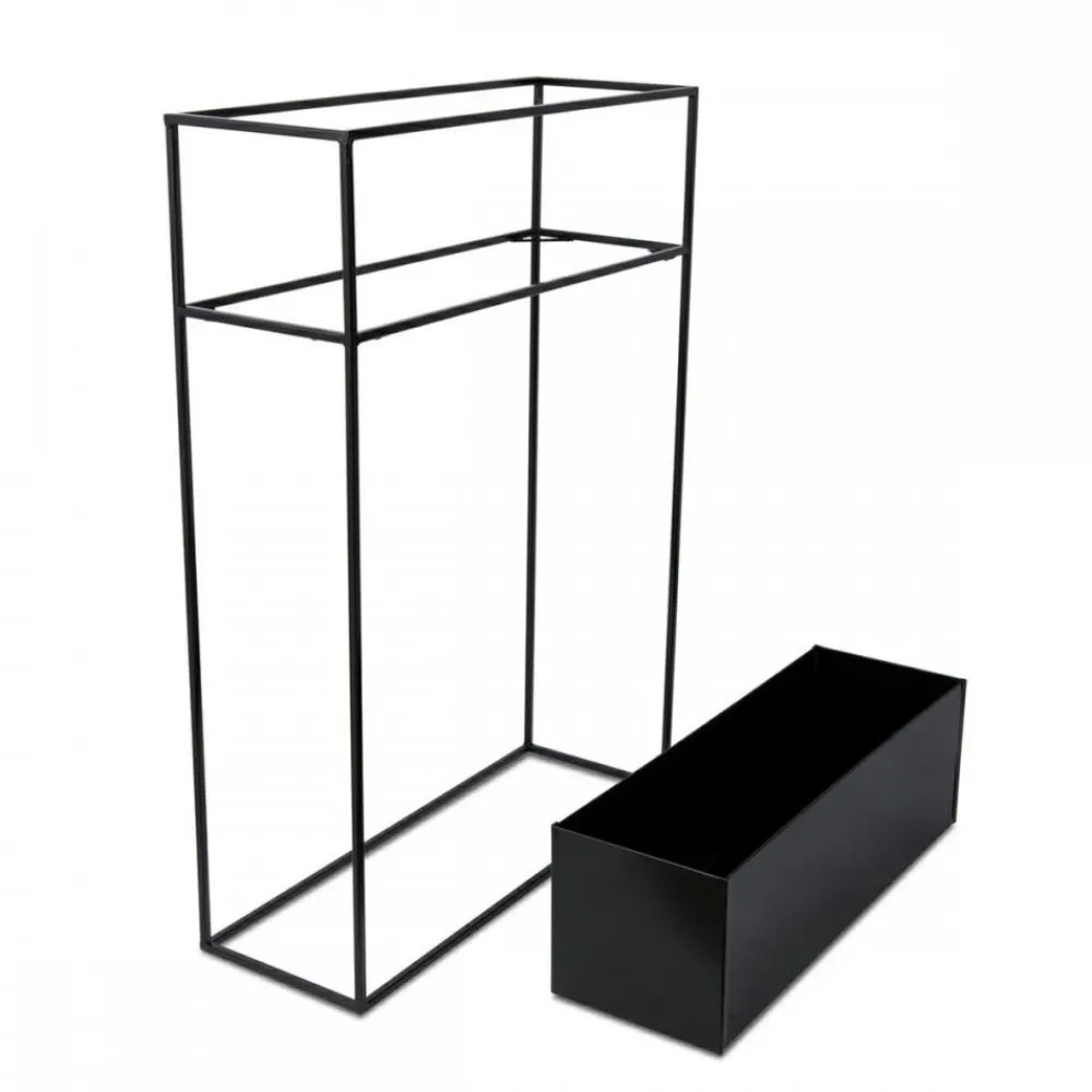 Kwietnik stojący skrzynia czarna 90 cm LOFT * HowHomely