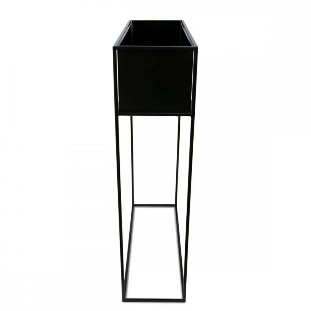 Kwietnik stojący skrzynia czarna 90 cm LOFT * HowHomely