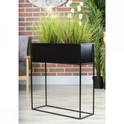 Kwietnik stojący skrzynia czarna 70 cm LOFT * HowHomely Outlet