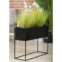 Kwietnik stojący skrzynia czarna 50 cm LOFT * HowHomely Outlet